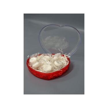 Imagem de Caixa Coração Vermelha Med 16x14x2,6cm Kit Com 6 Sabonetes - Artsim Pr