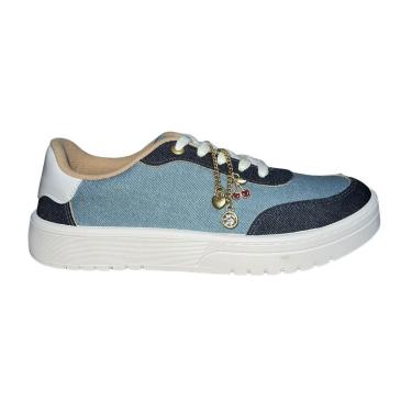 Imagem de Tênis Casual Pingente Decorativo Feminino Moleca 5791.120 Azul-Feminino