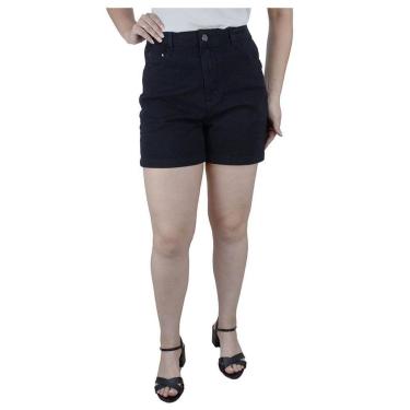 Imagem de Shorts Feminino Lado Avesso Mom Jeans Preto - L12906-Feminino
