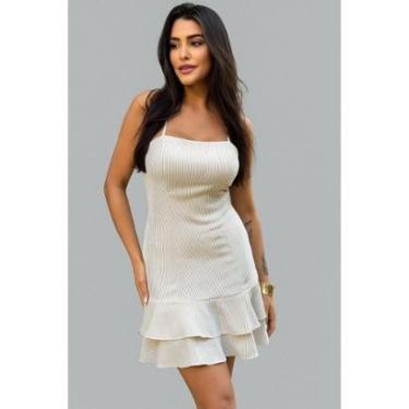 Imagem de Vestido Curto D Bell Outlet Fashion Babado Branco-Feminino