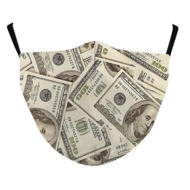 Imagem de Máscara facial Dollar Print 3D e pano macio respirável - yiweisai