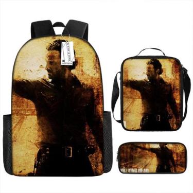 Imagem de Conjunto de mochilas escolares Walkings Deads Ricks Grimes para crianç