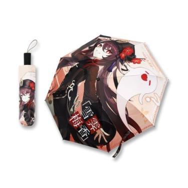 Imagem de Guarda-chuva Genshin Impact Hutao Anime à prova de vento à prova de ve