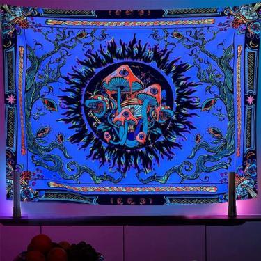 Imagem de Estética de sala de parede de cogumelos fluorescentes de tapeçaria 150