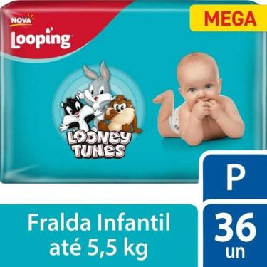 Imagem de Fralda Looping Looney Tunes Mega P com 36 Unidades