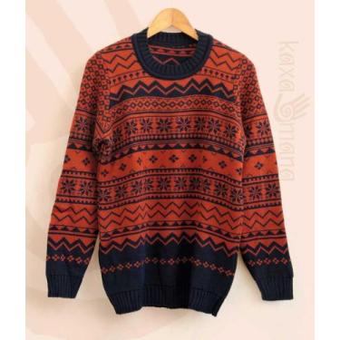 Imagem de Agasalho Étnico Unissex Tribal Tricô Crochê Hippie Boho ATAG005 - Arte