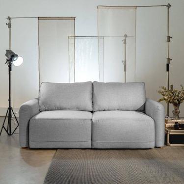 Imagem de Sofá Retrátil 190cm Mellow Cabecasa Madeiraoriginals Linho Cinza