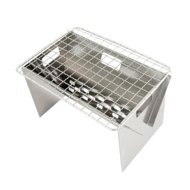 Imagem de GANAZONO Grade Dobrável Churrasqueira Giratória Churrasqueira De Acampamento Portátil Churrasqueira Para Caminhadas Fogão De Piquenique Mini Fogão Girar Aço Inoxidável Pequena Acessórios