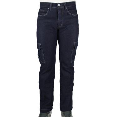 Imagem de Calça Jeans R7jeans Masculina Modelo Cargo Com Elastano Lavagem Stone-Masculino
