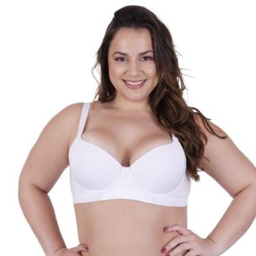Imagem de Sutiãs Plus Size Bojão Reforçado Liso Básico -c5 NATHÁLIA, Branco, 54