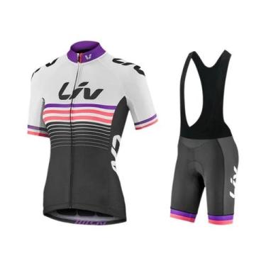 Imagem de Conjunto De Camiseta E Shorts De Ciclismo Feminino Leve E Respirável C