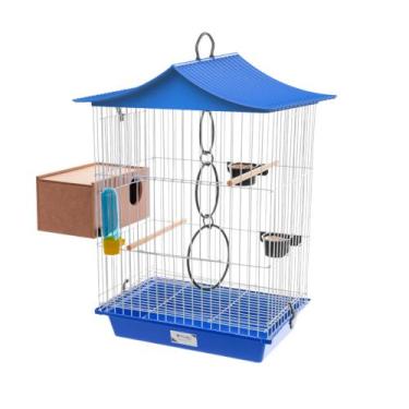 Imagem de Gaiola para Pássaros Calopsita Agapornis Ninho Externo Completa e Espa