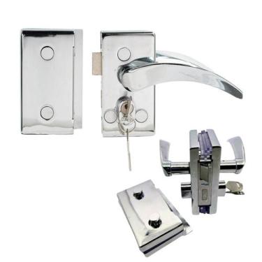 Imagem de Fechadura 1520 Porta de Vidro Vidro Com Maçaneta Cromada - Franzmar