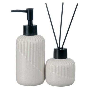 Imagem de Kit Lavabo Difusor Porta Saboenete Líquido Aromatizador de Ambiente Ba