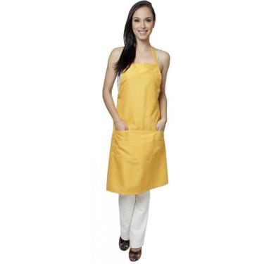 Imagem de Avental de Cozinha Amarelo em Oxford com bolso
