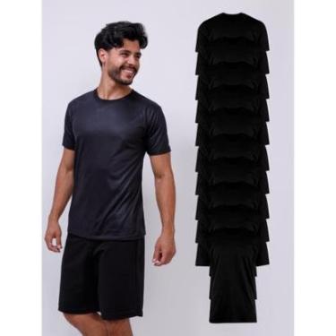 Imagem de Kit Com 10 Camisetas Masculinas 100% Poliéster - Cores Cor:;Tamanho:P-Masculino