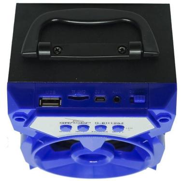 Imagem de Caixa de Som Portátil Bluetooth Mp3 Usb Radio Fm Auxiliar 6w Bh1064 - Azul