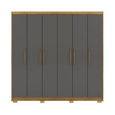 Imagem de Guarda Roupa Guarda-roupa Recife 6 Portas Porta de Bater 6 Gavetas MDF Nature-alasca Vi...