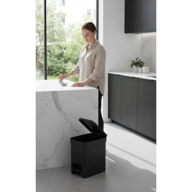 Imagem de Lixeira 6L Pedal Preta: Higiene & Design para Banheiro/Cozin - Congrat