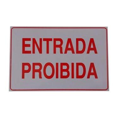 Imagem de Placa pvc entrada proibida - ACESSO