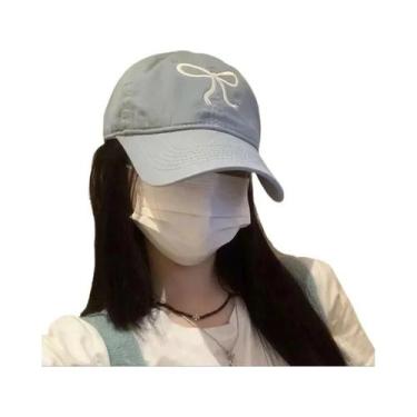 Imagem de Boné De Beisebol Feminino Ajustável De Algodão Com Laço Bordado E Fech