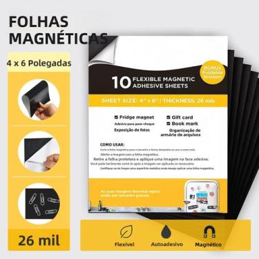Imagem de Folhas Magnéticas Flexíveis 19Mil 5 X 7 Polegadas Com Adesivo Para Ímã
