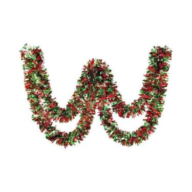 Imagem de Guirlandas De Natal Vermelhas E Verdes 2/10M Para Decoração De Árvores
