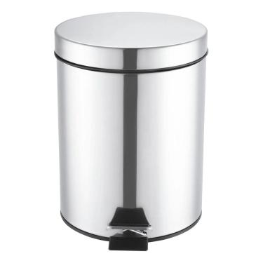 Imagem de Lixeira Banheiro 5l Prata Inox 29x14cm Abertura Com Pedal
