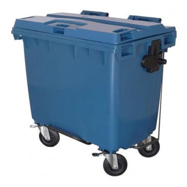 Imagem de Contêiner de Lixo Contentor Lixeira Plástico 660 Litros com Pedal para Resíduos Preto H...
