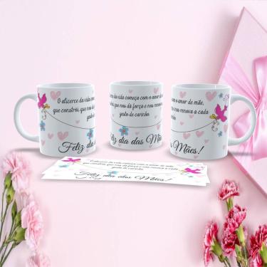 Imagem de Caneca de Porcelana Mães Estampa 47 Presente Dia das Mães 325ML Apta micro-ondas lava-l...