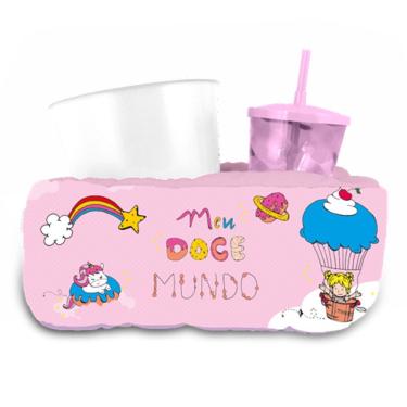 Imagem de Almofada para Pipoca Individual Meu Doce Mundo Tpc para Filmes com Copo 500ML e Balde 1L Infantil