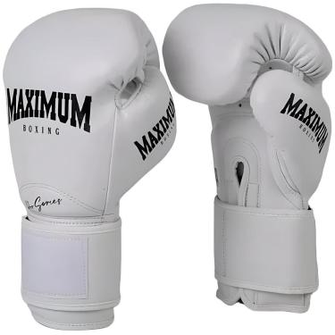 Imagem de Luva de Boxe Muay Thai Kickboxing Profissional Branca Maximum Pro Series-Unissex