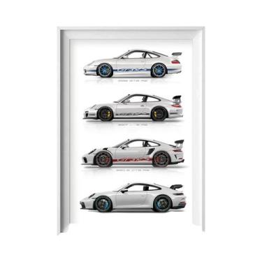Imagem de Pôster Em Tela Multicolorido 911 GT3 SuperCar Geração Arte De Parede D