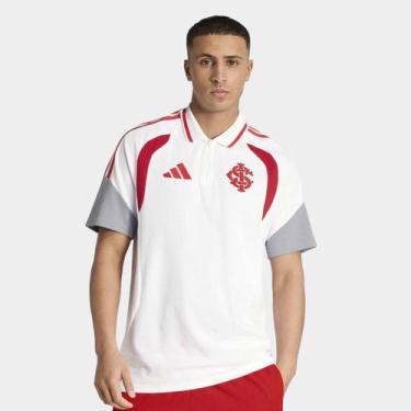 Imagem de Camisa Polo Internacional 26/27 Viagem Adidas Masculina, Branco, M