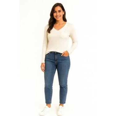 Imagem de Blusa de Frio Feminina com Botão E Bolso - SAK Modas, Cinza, M