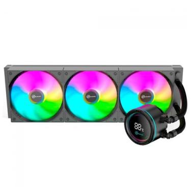Imagem de Water Cooler Kalkan Alpha 360mm - ARGB - (AMD / INTEL) - Display Digit