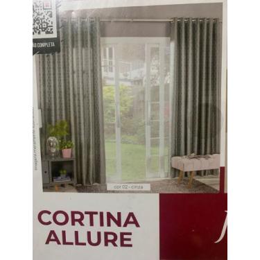 Imagem de Cortina Eudora Voil Flamê Cor Cinza Varão Simples Juma 3,00M x 2,50M