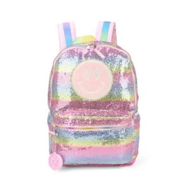 Imagem de Mochila de Costas Luxcel Up4You Sorriso Paetê Colorido, Único, Rosa