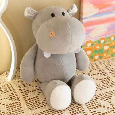 Imagem de Pelúcia Animais da Selva Safari - 35 Cm - JSQ TOYS, Hipopótamo