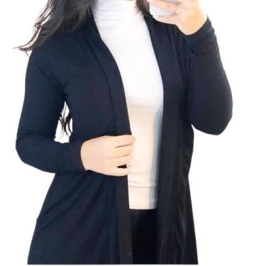 Imagem de Kimono Cardigan feminino Viscolycra  Cardigã kimono - Sameliê, Preto, 