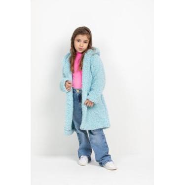 Imagem de Casaco Pelo Luxo Menina Capuz Inverno Enxoval Lessa Ref 8503 - Lessa K