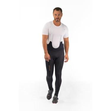Imagem de Calça bretelle ciclismo masculino Free Force Performance Gel, Preto, G