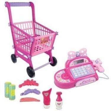 Imagem de Caixa Registradora E Carrinho De Compras Infantil Menina - Fenix Brinq