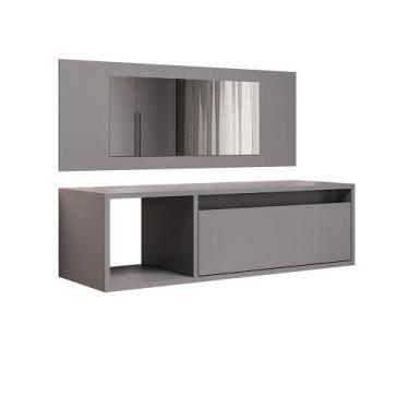 Imagem de Penteadeira Camarin Suspenso Espelho 1P Nicho Quarto Mayumi 90cm M12 -