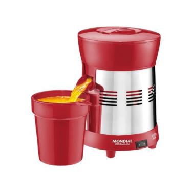 Imagem de Extrator de frutas mondial 250w red 127v - c/ coador - inox, Vermelho,
