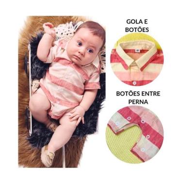 Imagem de Macacao banho de sol baby listrado - rose - MANULELE, M, Off red