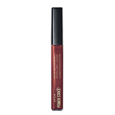 Imagem de Batom Líquido Matte Glitter Effect Power Stay Nude Iluminado Longa Duração Resistente Avon
