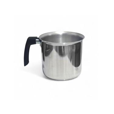 Imagem de Fervedor Leiteira Canecão Tradicional Alumínio Prata Polido 800ML 10cm Compacto para Cozinha Laredu