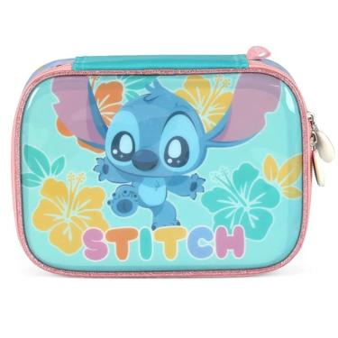 Imagem de Estojo Escolar Box Infantil Luxcel Stitch Scrump Disney Grande para 100 Lápis com 21x15...