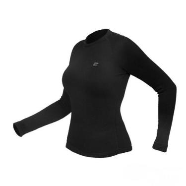 Imagem de Segunda Pele T-shirt Thermoplus ML Curtlo - Feminina Preto M